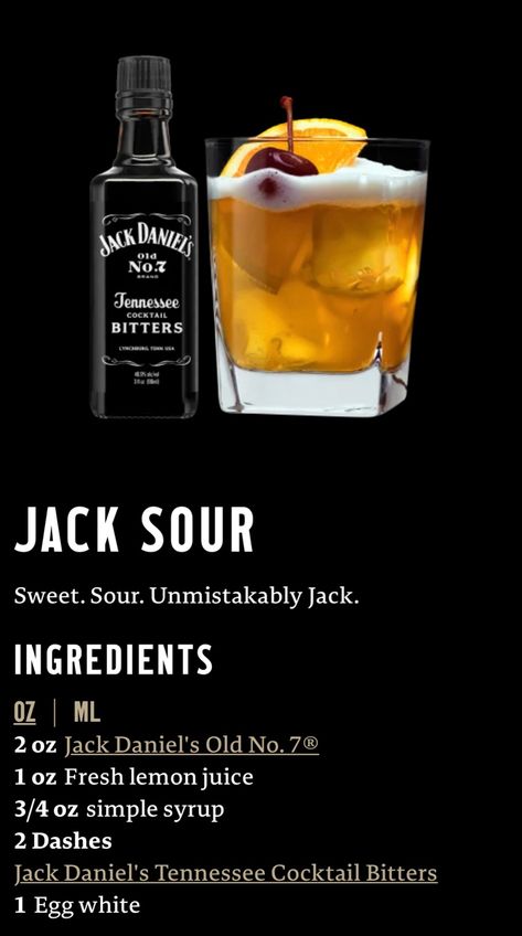 Jack Daniels Cocktails, Jack Daniels Drinks, Strong Drinks, Cocktail Bitters, Orange Slice, Cocktail Recipes Easy, Alcohol Drinks, Whiskey Cocktails, Egg White