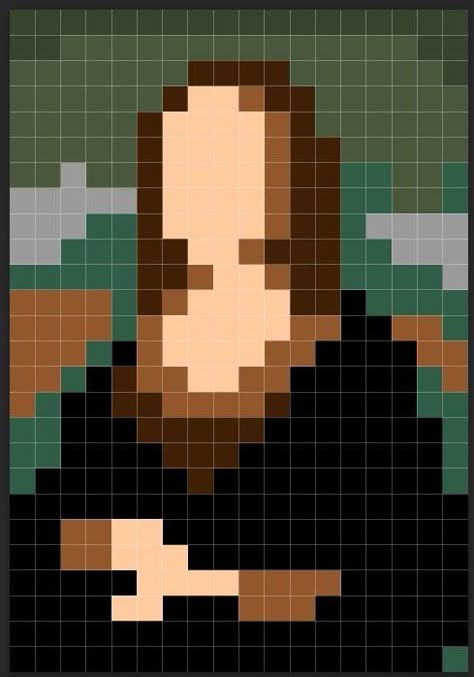 Cross Stitch Monalisa, Graph Crochet, Easy Pixel Art, Pixel Drawing, Diy Perler Bead Crafts, My Personality, Pixel Crochet, Pixel Art Grid, Tapestry Crochet Patterns