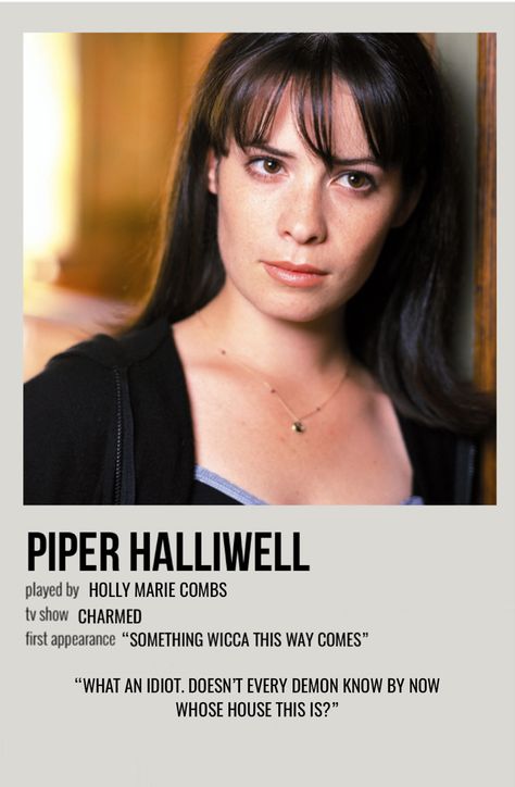 minimal polaroid character poster for piper halliwell from charmed Charmed Show Aesthetic, Piper Halliwell Aesthetic, Charmed Tv Show Aesthetic, Charmed Poster, Charmed Aesthetic, Charmed Piper, Piper Charmed, Phoebe Charmed, Prue Halliwell