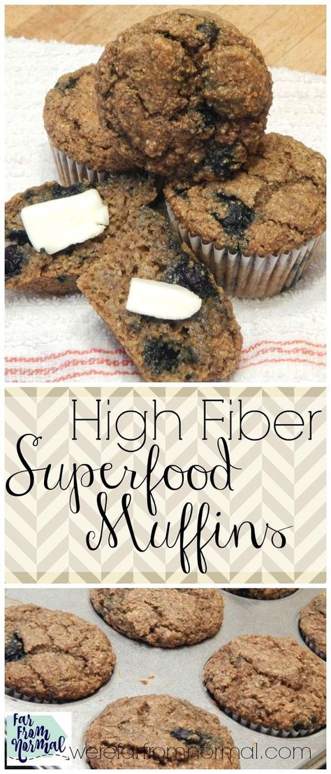 Superfood Muffins, Fiber Muffins, High Fiber Muffins, Fiber Muffin, Muffins Blueberry, Keto Blueberry, Bran Muffins, High Fiber Foods, Fiber Foods