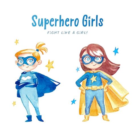 Watercolor superhero girls | Free Vector #Freepik #freevector #super-girl #female-superhero #cartoon-superhero #superhero Super Hero Illustration Character Design, Super Hero Illustration, National Girl Child Day, Hero Illustration, Girl Child Day, Sport Flyer, Baby Superhero, Superhero Kids, Female Superhero