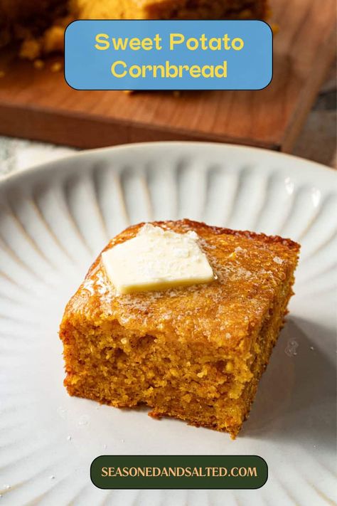 The Best Sweet Potato Cornbread Recipe (Super Moist) Sweet Corn Bread, Zucchini Cornbread, Soup Turkey, Chili Turkey, Turkey Dinners, Sweet Potato Cornbread, Classic Mashed Potatoes, Best Sweet Potato, Farmers Market Recipes