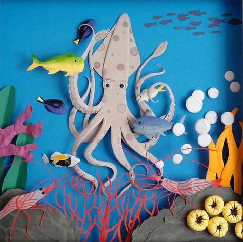 incredible commissioned work...I've always said that my child's nursery would be under-the-sea themed. Octopus Birthday, Submerged Vbs, Ocean Vbs, Ocean Commotion, Art Octopus, Ocean Theme Classroom, Vbs Decorations, Model Magic, Underwater Theme