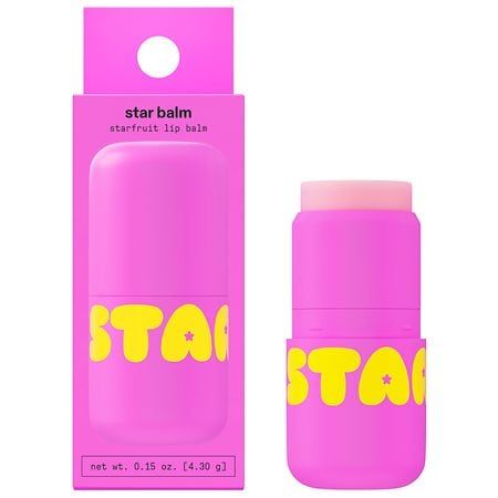 Star Balm is an ultra-cushiony, ultra-cute lip balm in four fun flavors. A little taste of Starfruit: bright, juicy, and tropical. Star Balm delivers long-lasting hydration with the help of shea butter, cocoa butter, and coconut oil—a powerful combo that keeps lips soft, smooth, and moisturized. Like a hug for your lips, these silky lip balms are here to help soothe chapped skin and minimize dryness. Explore the Star Balm collection and find your favorite flavors: Starfruit, Very Vanilla, and Glossier Star Face, Bubble Skincare Lip Balm, Scarface Lip Balm, Cute Lip Products, Bubble Lip Balm, Star Face Lip Balm, Byoma Lip Oils, Starface Skincare, Lip Balm Aesthetic