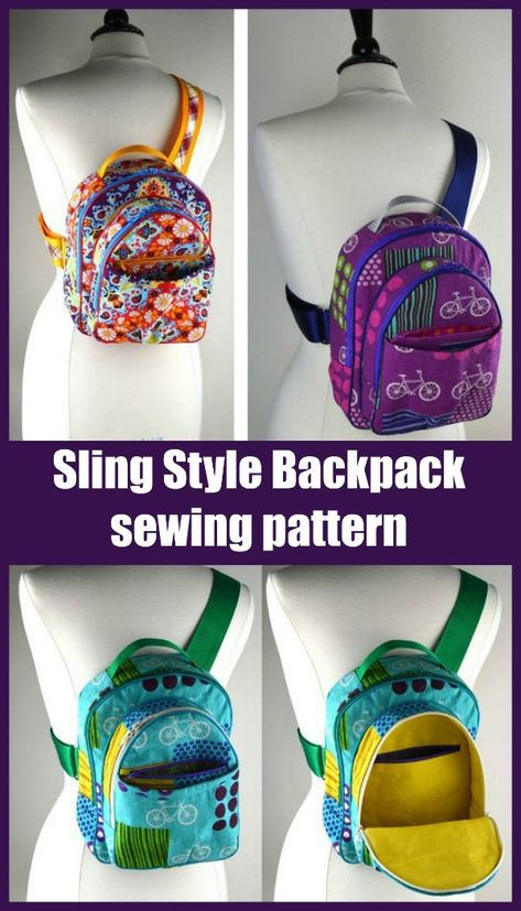 Backpack Diy Pattern Free, How To Make A Backpack, Backpack Pattern Free, Backpack Patterns, Backpack Sewing Pattern, Diy Backpack Pattern, Sling Bag Pattern, Tas Denim, Backpack Pattern Sewing