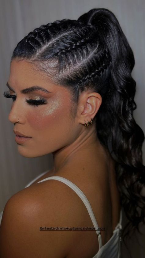 25 Effortlessly Cool Back-to-School Braids Perfect For Chic Girls Wedding Guest Hairstyles Braids, Dance Competition Hair, Venus Of Willendorf, Competition Hair, Hairstyle Examples, Rave Hair, Guest Hair, Dance Hairstyles, Hair Braiding