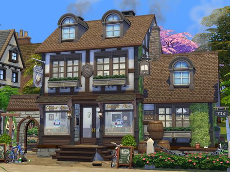 Sims 4 Library Cc, Sims 4 Library, Sims 4 University, Tiny Eco House, Cottage Library, Old University, Sims 4 Cottage, Sims Background, The Sims 4 Lots