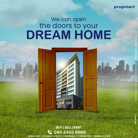 Dream home real estate creative Housing Creative Ads, House Ads Creative, Real Estate Property Ads, Commercial Real Estate Ads, Creative Real Estate Post, Real Estate Ads Creative, Real Estate Creative Ads Advertising, Real Estate Poster Design Creative, Property Ads Creative