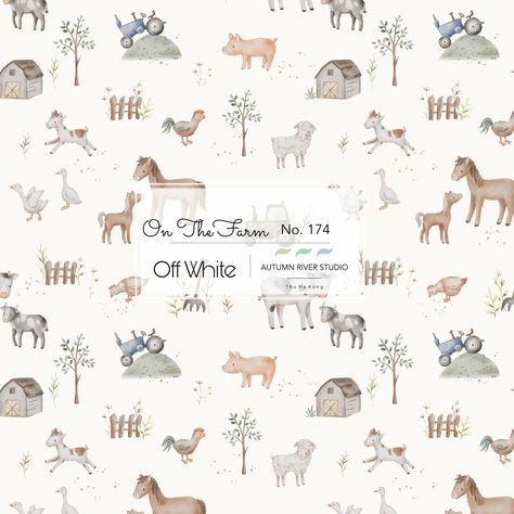 Farm Seamless Pattern For Fabrics, Textile Print, On The Farm, Tractor, Commercial Use License, Cow, Goat, Repeat Pattern, Kid’s Baby by AutumnRiverStudio on Etsy Simple Watercolor, Textile Print, Easy Watercolor, Farm Tractor, Repeat Pattern, On The Farm, Farm Yard, Watercolor Design, The Farm