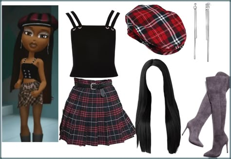 Bratz Sasha Outfit Ideas, Bratz Outfits Inspiration Sasha, Bratz Sasha Outfit, Outfits Tipo Bratz, Sasha Bratz Outfits, Sasha Bratz Aesthetic, Bratz Photoshoot, Brats Aesthetic, Bratz Fits