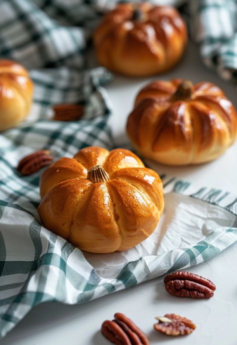 Learn How to Cook Pumpkin Bread Rolls Recipe For Free | Recipes You'll Love, Made Easy! Pumpkin Shaped Bread Rolls, Pumpkin Shaped Buns, Pumpkin Shaped Dinner Rolls, Pumpkin Buns Recipe, Pumpkin Bread Rolls Recipe, Pumpkin Shaped Rolls, Bread Rolls Easy, Pumpkin Shaped Bread, Pumpkin Bread Rolls