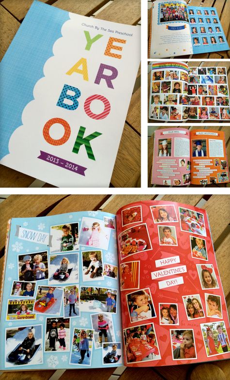 Preschool Yearbook by Lauren DiColli Hooke, via Behance Diy Yearbook Ideas, Kindergarten Yearbook Ideas, Kindergarten Yearbook Page Ideas, Elementary Scrapbook Ideas, Preschool Scrapbook Layouts, Yearbook Page Layout Ideas, Preschool Yearbook Ideas, Preschool Scrapbook Ideas, Classroom Yearbook