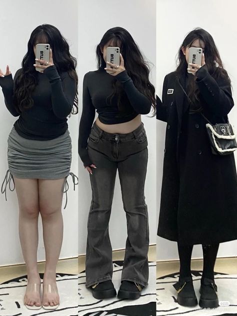 Outfit Ideas Korean Street Styles, Kpop Fashion Outfits Plus Size, Y2k Outfits For Chubby Women, Y2k Style Plus Size, Korean Street Fashion Plus Size, Y2k Outfits Street Styles Plus Size, Acubi Fashion Mid Size, Acubi Plus Size, Outfits For Chubby Body Type