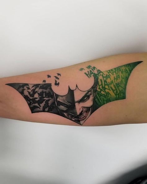 Batman Tattoo Sleeve, Batman Joker Tattoo, Batman Logo Tattoo, Batman Symbol Tattoos, Batman Tattoos, Joker Tattoos, Maching Tattoos, Joker Tattoo Design, Tatuagem Masculina Pequena