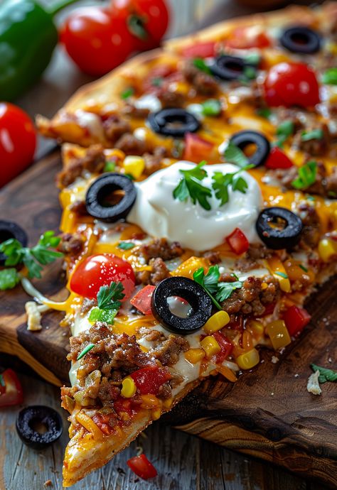 Learn How to Cook Taco Pizza With Pizza Crust Recipe For Free | Recipes You'll Love, Made Easy! Nacho Pizza Recipes, Taco Pizza With Pizza Crust, Mexican Taco Pizza, Carnitas Pizza, Amazing Dinner Recipes, Taco Pizza Recipe, Fajita Pizza, Mexican Pizza Recipe, Trendy Recipes