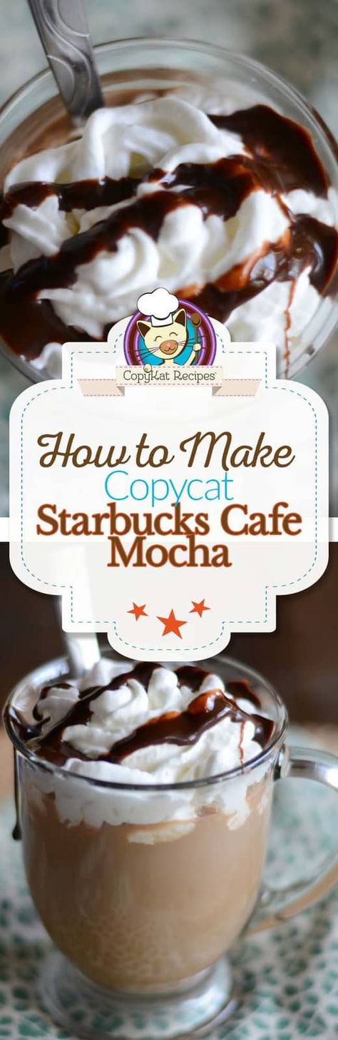 Cafe Mocha Recipe, Chocolate Coffee Drinks, Mocha At Home, Starbucks Vanilla Bean Frappuccino, Cranberry Bliss Bars Starbucks, Starbucks Cafe, Starbucks Mocha, Caffe Mocha, Cafe Mocha