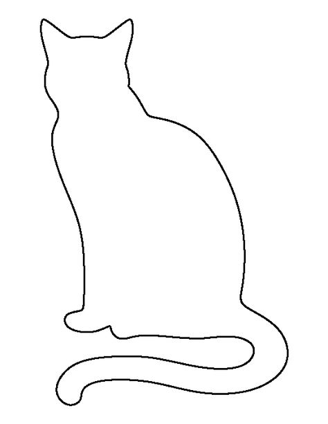 Sitting cat pattern. Use the printable outline for crafts, creating stencils, scrapbooking, and more. Free PDF template to download and print at http://patternuniverse.com/download/sitting-cat-pattern/ Cat Stencil, Katt Diy, Cat Quilt Patterns, Animal Outline, Cat Template, Cat Outline, Animal Templates, Appliqué Quilts, Cat Applique