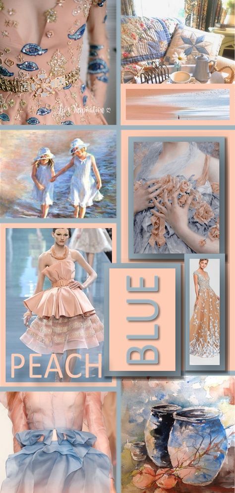 Ice Blue Color, Shades Of Peach, Peach And Green, Pastel Palette, Color Palette Design, Blue Peach, Colour Board, Jolie Photo, Peach Pink