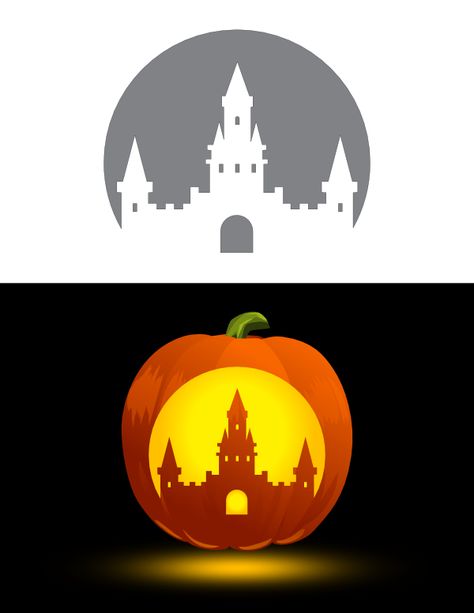 Printable Castle Pumpkin Stencil Pumkin Carving Disney Castle, Pumpkin Castle Carving, Disney Castle Pumpkin Carving, Castle Pumpkin Carving, Pumpkin Carving Designs Printable, Castle Pumpkin, Pumkin Carving, Pumpkin Stencils, Pumpkin Carving Designs