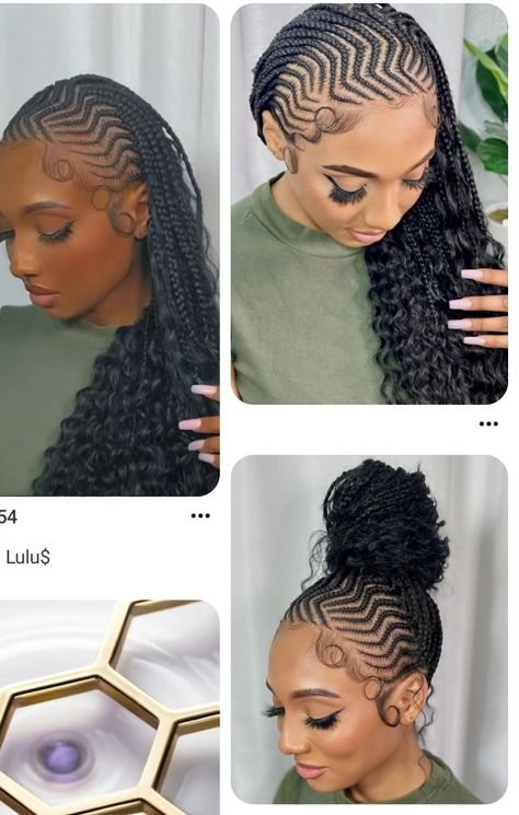 Cornrow Hairstyle, Cornrows With Box Braids, Latest Hair Braids, Cornrows Natural Hair, Cornrows Braids For Black Women, Braided Hairstyles For Black Women Cornrows, Afro Curls, Feed In Braids Hairstyles, Goddess Braids Hairstyles