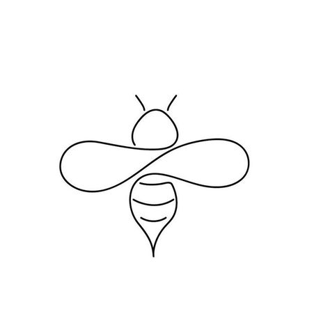 One Line Bee Drawing, Single Line Bee Tattoo, Bee Outline Tattoo, Bee Line Drawing, Bee Line Art, Bee Outline, Bee Face, Face Line Drawing, Bee Drawing