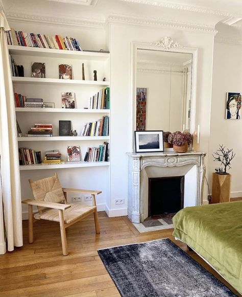 Bedroom Against Wall, Bench In Bedroom Against Wall, Bench In Bedroom, Modern Eclectic Home, Berlin Apartment, French Apartment, Bachelorette Pad, Room Of One's Own, Interiors Dream