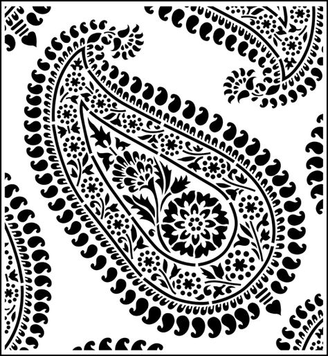 Paisley - repeat stencil from The Stencil Library online catalogue. Buy stencils online. Stencil code SIB16-LR. Paisley Stencil, Bar Deco, Indian Motifs, Stencils Online, Moroccan Stencil, Paisley Motifs, Stencil Design, Stenciled Floor, Paisley Art