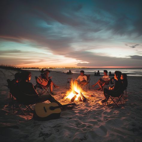 Here’s the revised text with hashtags added:  "Beach #BonfireGathering: #Friends gather around a warm #BonfireOnTheBeach, enjoying a serene #BeachSunset together. #BeachLife #BonfireNights #FriendshipGoals #SunsetVibes #GatheringMoments #AIArt #AIPhoto #StockCake ⬇️ Download and 📝 Prompt 👉 https://stockcake.com/i/beach-bonfire-gathering_272098_54238" Beach Bonfire Aesthetic, Beach Bonfire Party Ideas, Camping With Friends Aesthetic, Jamming With Friends, Friends Bonfire, Beach Party Aesthetic, Beach Bonfire Parties, Beach Campfire, Bonfire On The Beach