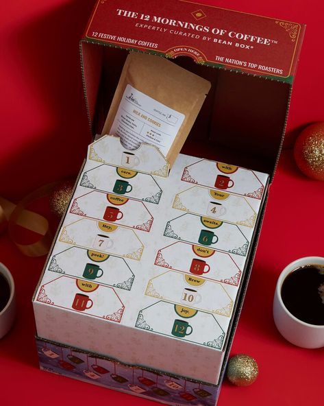 This Top-Rated Coffee Advent Calendar Is Back and Is Guaranteed to Perk Up Your Holiday — Kitchn Coffee Advent Calendar, Food Posters, Figgy Pudding, Coffee Box, Roasted Chestnuts, Holiday List, Spiced Coffee, Paper Ideas, Milk N Cookies