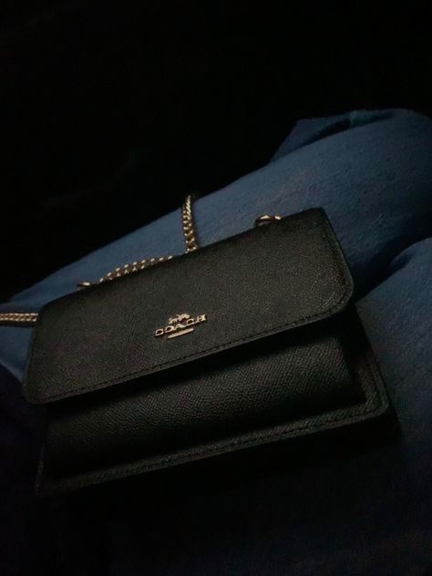 Black Purse Aesthetic, Purses Aesthetic, Purse Aesthetic, Makeup Wishlist, Handbag Essentials, Coach Crossbody Purse, Aesthetic Life, Fancy Bags, Aesthetic Black