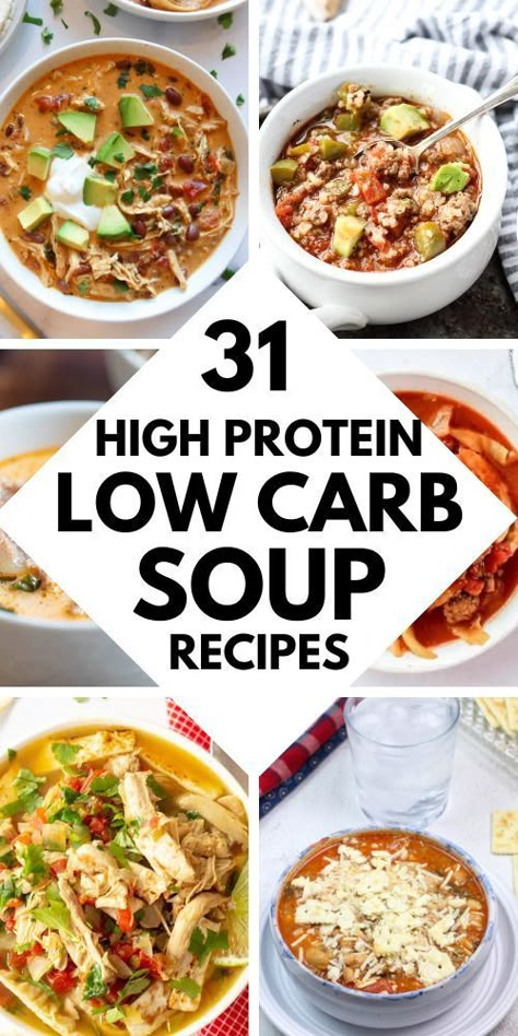 High Protein Soups Low Carb, High Protein Low Carb Soup, High Protein Meal Plans, Protein Recipes Dinner, High Protein Soup, Protein Soup Recipes, Protein Soup, Dinner Soups, High Protein Recipes Dinner