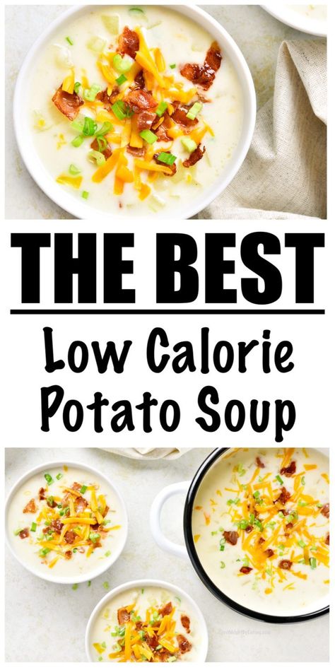 Low Point Creamy Potato Cheese Soup, Ww Potato Soup Crock Pot, Low Calorie Baked Potato Soup, Low Cal Baked Potato Soup, Clean Eating Potato Soup, Best Low Calorie Soup Recipes, Instant Pot Healthy Potato Soup, Bariatric Potato Soup, Potato Soup Healthy Easy