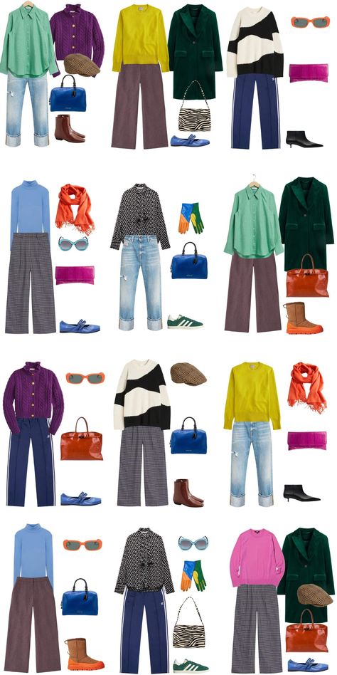 Capsule Wardrobe Women, Colorful Wardrobe, Color Combos Outfit, Winter Typ, Capsule Wardrobe Outfits, Colour Theory, Fall Capsule Wardrobe, Mode Casual, 60 Fashion