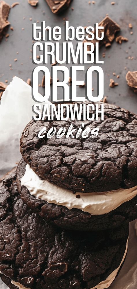 Crumbl Oreo Sandwich Cookies [45 Minutes] – Chasety Crumbl Oreo Mallow Sandwich, Oreo Cookie Sandwich, Oreo Sandwich Cookies, Oreo Sandwich, Cookies Sandwich, Homemade Oreo Cookies, Crumble Cookie Recipe, Oreo Cookie Recipes, Homemade Oreos