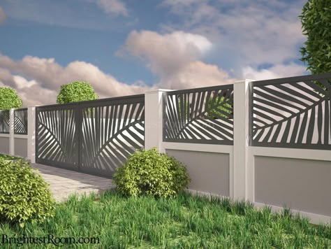 Rejas Tor Design, Fence Wall Design, Gate Wall Design, Modern Fence Design, House Fence Design, Fence Doors, Boundary Walls, Front Yard Fence, House Gate Design