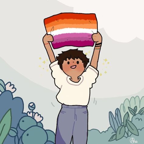 Lesbian Flag, Gay Aesthetic, Lesbian Art, Lgbt Art, Queer Art, Cute Little Drawings, Lgbt Pride, Gay Art, Pride Flags