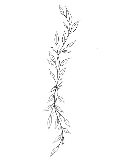 Spine Simple Tattoos For Women, Vines Drawing Tattoo, Olive Branch Tattoo Arm Wrap Stencil, Vine Of Leaves Tattoo, Plant Veins Tattoo, Olive Branch Tattoo Stencil, Leaves Around Ankle Tattoo, Leaf Wrap Around Tattoo Arm Stencil, Small Greenery Tattoo