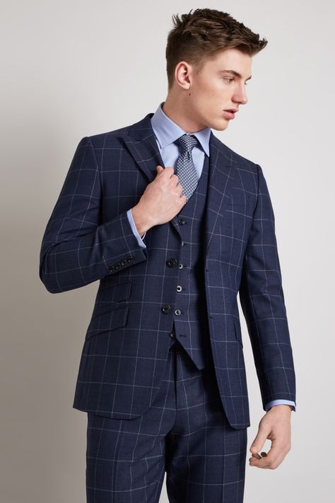 Blue Checks Suits For Men, Checkered Suit Men Wedding, Check Blue Suit Men, Checkered Wedding Suit, Checks Suits For Men, Checkered Suit Men, Blue Checkered Suit, Checked Suits Men, Check Suits For Men