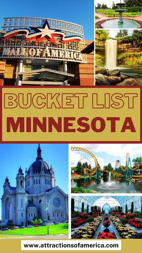 Planning a trip to Minnesota? In this Minnesota travel guide, find the best things to do in Minnesota. Check out places to visit in Minnesota | Minnesota things to do | Places in Minnesota | Attractions in Minnesota | Landmarks in Minnesota | Sights in Minnesota | What to do in Minnesota | Things To Do in Minneapolis | Bloomington attractions #Minnesota #Bloomington #Minneapolis #usa Valleyfair Minnesota, Minneapolis Things To Do, Mall Of America Minnesota, Plymouth Minnesota, Things To Do In Minnesota, White Bear Lake Minnesota, Minnesota Bucket List, Minnesota Travel, Duluth Minnesota