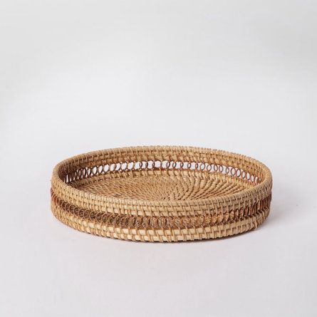 Round Coffee Table Tray, Brown Room, White Rattan, Rattan Baskets, Rattan Tray, Wicker Tray, Coffee Table Tray, Basket Tray, Table Tray