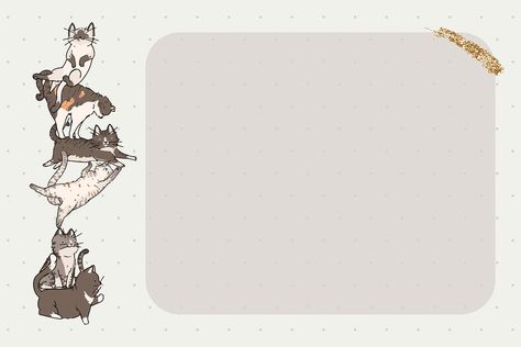 Penpal Stickers, Note Paper Template, American Bobtail Cat, Background Ppt, Writing Template, Grey And White Cat, Cat Frame, Cat Background, Cat Doodle