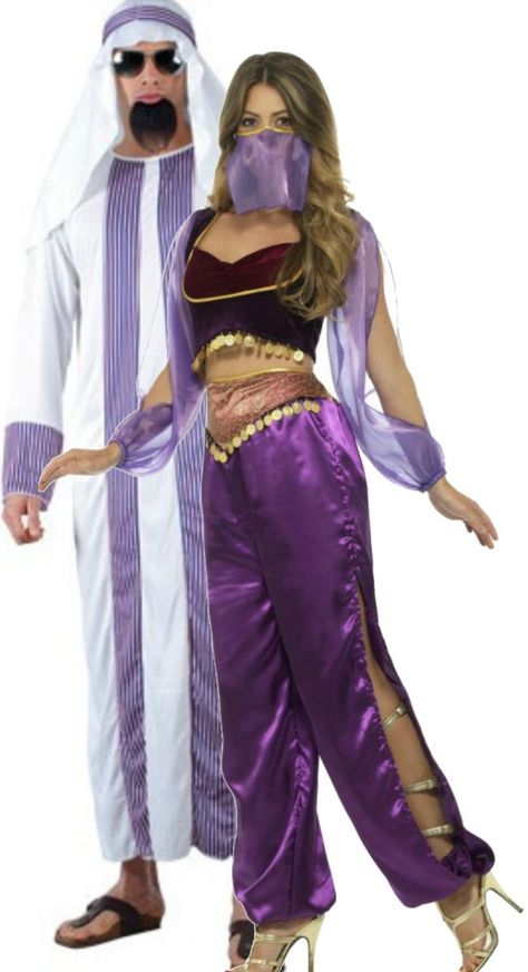 arabic theatre costumes - Google Search East Halloween Costumes, Belly Dancer Halloween Costume, Arabian Princess Costume, Couples Fancy Dress, Arabian Costume, His Princess, Arabian Princess, Belly Dancer Costumes, Arabian Dress