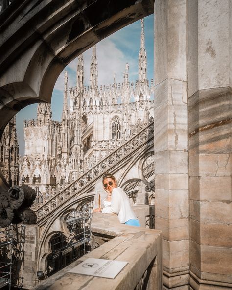 Duomo di Milano 🇮🇹 The largest Gothic cathedral in Italy. Photos don’t do justice to how impressive this cathedral looks in real life. We paid €17.50 to take the elevator to the top. The view was amazing, but seeing the architectural details up close was even more incredible. Did you know it took 600 years to complete construction? 😶 Duomo di Milano - Italy travel - Milan Italy - Italia travel - Italy landmarks - Italy destinations - travel photography - travel destinations - travel conte... Italy Landmarks, Duomo Cathedral, Italy Photos, Italy Destinations, Gothic Cathedral, Destinations Travel, Milano Italy, Travel Italy, Architectural Details