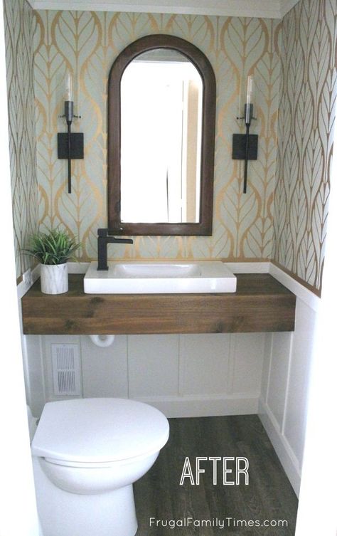 Floating Vanity DIY - Modern Bathroom Decor Diy Basement Bathroom, Floating Wood Vanity, Bathroom Sink Diy, Ikea Sinks, Add A Bathroom, Diy Bathroom Vanity, Diy Basement, Powder Room Design, Diy Vanity