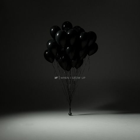 When I Grow Up by NF Nf Album Cover, Nf Rapper, Nf Quotes, Nf Real, Nf Real Music, Black Balloons, Best Rapper, Music Wall, When I Grow Up