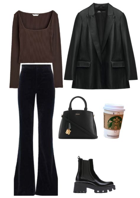 Winter / fall outfit outfit ideas | Winter / fall outfit Movie Outfit Ideas Casual Winter, Movie Date Outfit Ideas Winter, Movie Date Night Outfit Casual, Chic Brown Leather Jacket For Winter, Casual Brown Leather Jacket For Winter, Casual Coquette Outfit Winter, Brown Winter Cardigan For Day Out, Movie Outfit Ideas Casual, Movie Date Night Outfit