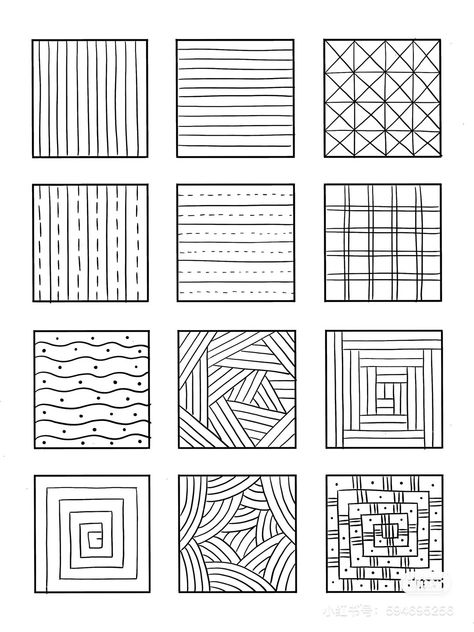 Line Art Worksheet, Nonobjective Art Ideas, Simple Tattoo Practice, Line Zentangle Patterns, Easy Designs To Draw Pattern, Basic Patterns Drawing, Patterns And Designs, Easy Geometric Patterns, Line Pattern Drawing