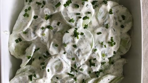 Swedish Cucumber Salad Recipe - Food.com Swedish Cuisine, Cucumber Dill Salad, Creamed Cucumbers, Cucumber Salad Recipe, Latin American Recipes, Christmas Salads, Cucumber Dill, Scandinavian Food, Cucumber Recipes Salad