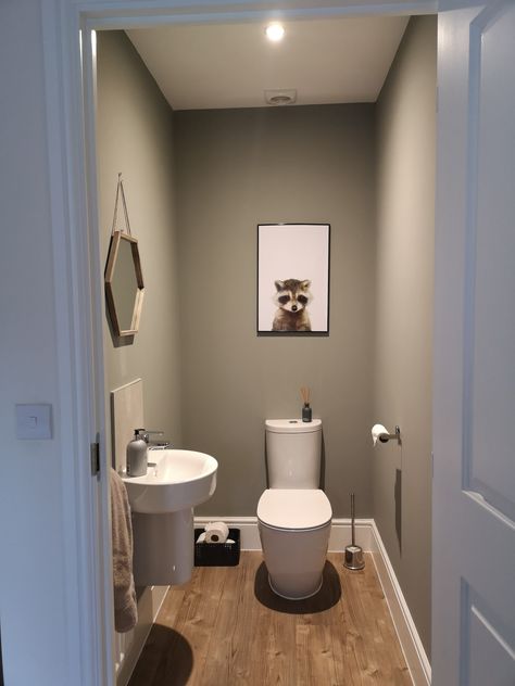 Pigeon Bathroom, Farrow Ball Pigeon, Toilet Sign, Green Grey, Farrow Ball, Small Space, Pigeon, Small Spaces, Dark Green