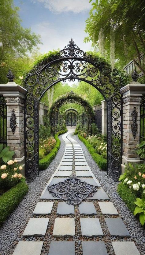 Whimsical Pathway, House Garden Design, Green Magic Homes, Pathway Ideas, Home Garden Ideas, Garden Walkway, Most Beautiful Gardens, Magical Garden, Garden Pathway